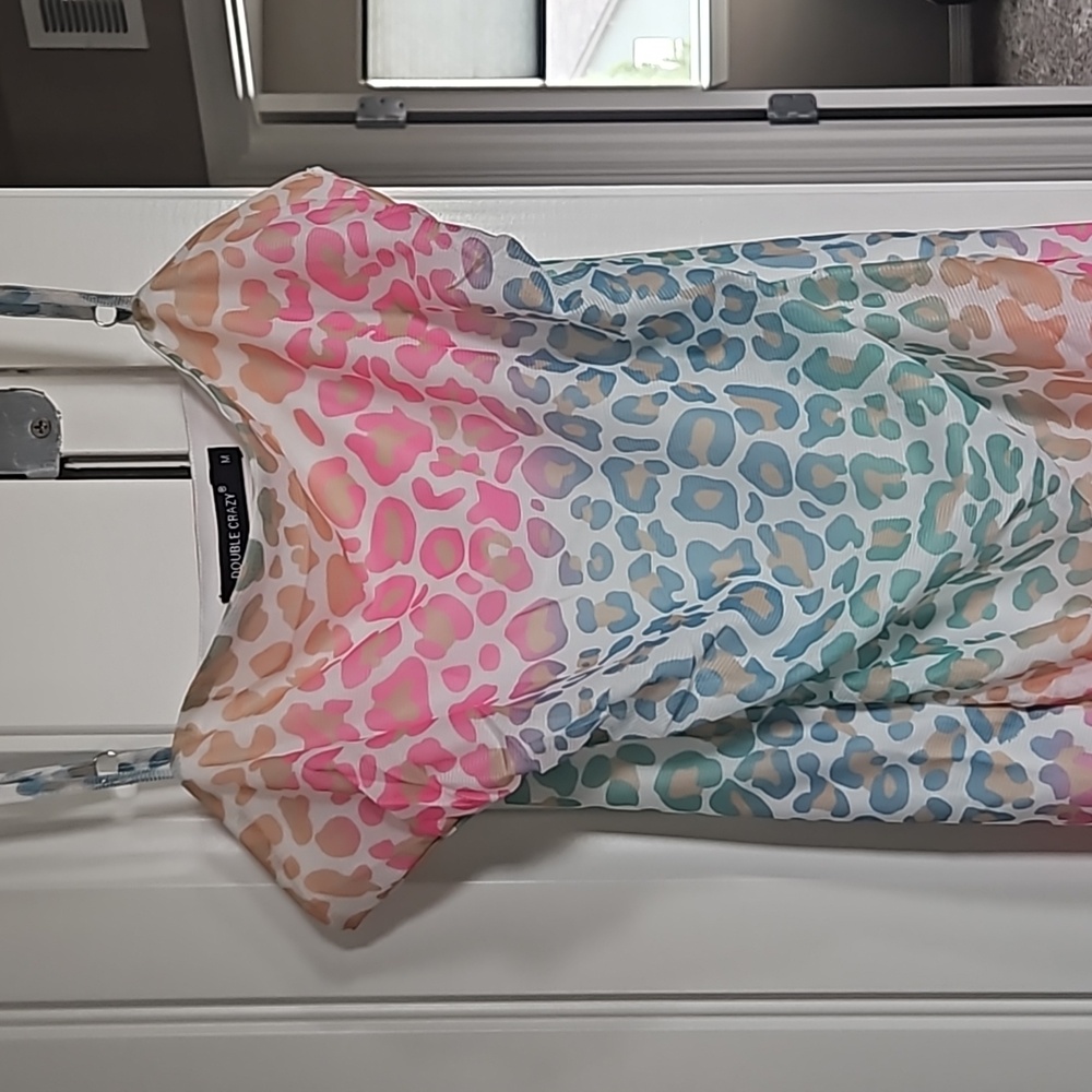 Colorful cheetah print dress